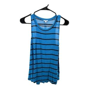 Splendid | S Small Blue & Black Striped Flowy Tank Top